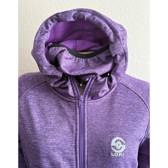 Loki Gear Women's Full Zip Hoodie Jacket Stealth Cuff in Heathered Purple - Picture 2 of 16